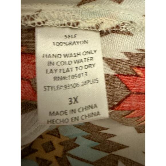 Savanna Jane  NWT southwestern print floral embroidered maxi shirt dress 3X - Picture 14 of 14